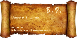Besenyi Irma névjegykártya