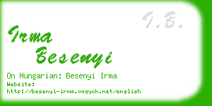 irma besenyi business card